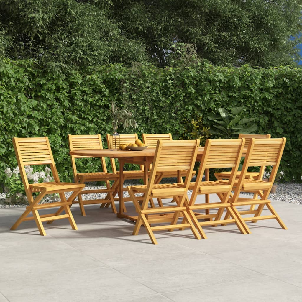Folding Garden Chairs 8 pcs Solid Wood Teak