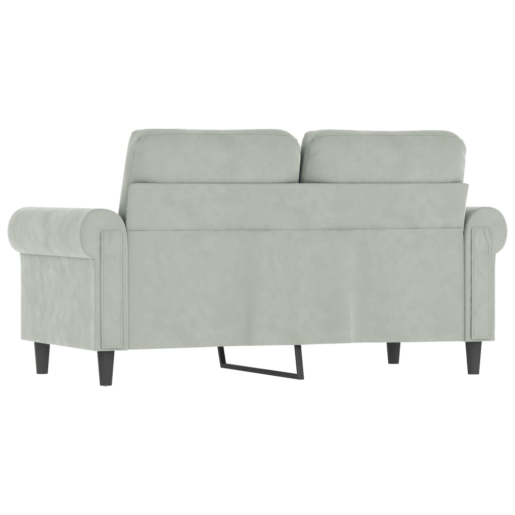 2-Seater Sofa Light Grey 120 cm Velvet