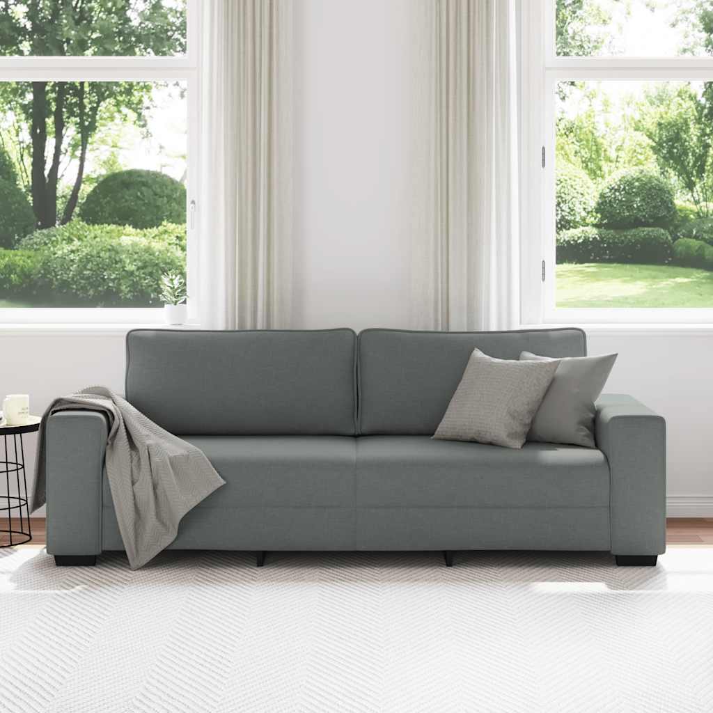 3-Seater Sofa Dark Grey 180 cm Fabric