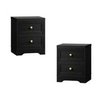 2 X Bedside Tables Hamptons Furniture Black