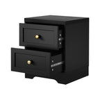 2 X Bedside Tables Hamptons Furniture Black