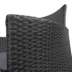 3 Piece Wicker Outdoor Furniture Set - Black