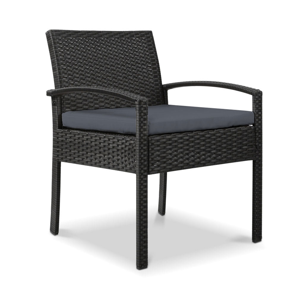 Furniture Bistro Wicker Chair Black