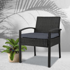 Furniture Bistro Wicker Chair Black