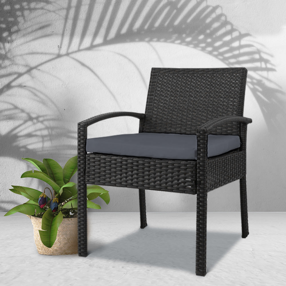 Furniture Bistro Wicker Chair Black