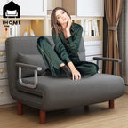 65CM Grey Simple Folding Sofa Bed - Easy Assembly & Durable Comfort