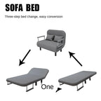65CM Grey Simple Folding Sofa Bed - Easy Assembly & Durable Comfort
