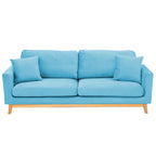 Sarantino 3-Seater Faux Velvet Wooden Sofa Bed Couch Furniture - Blue