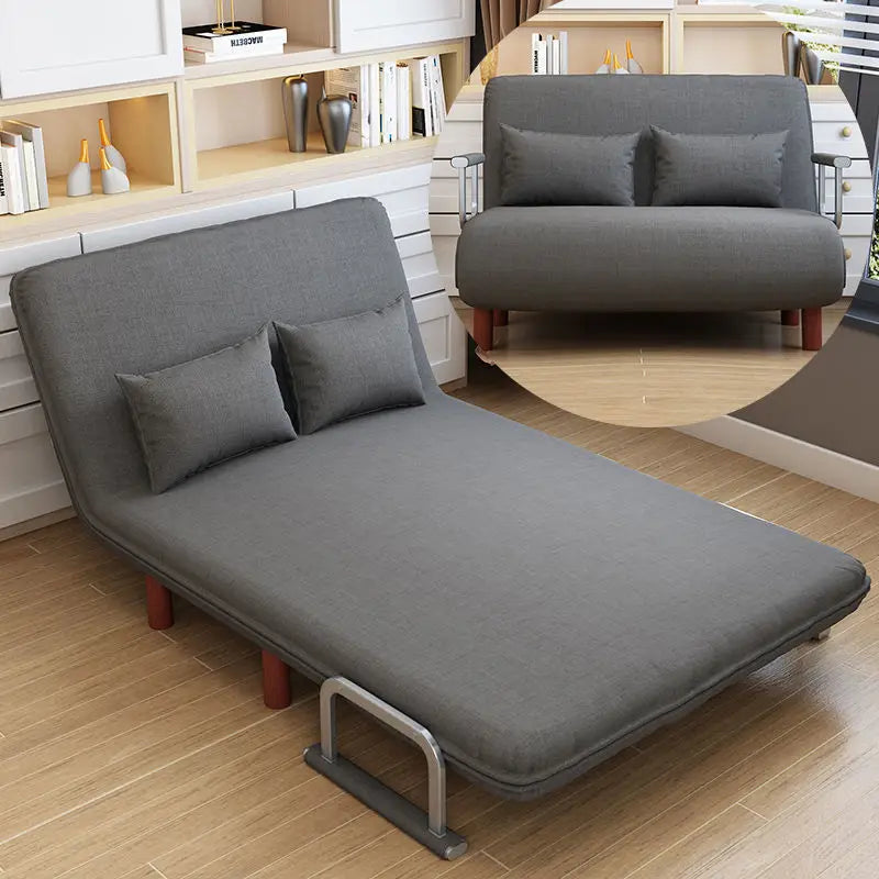 65CM Grey Simple Folding Sofa Bed - Easy Assembly & Durable Comfort